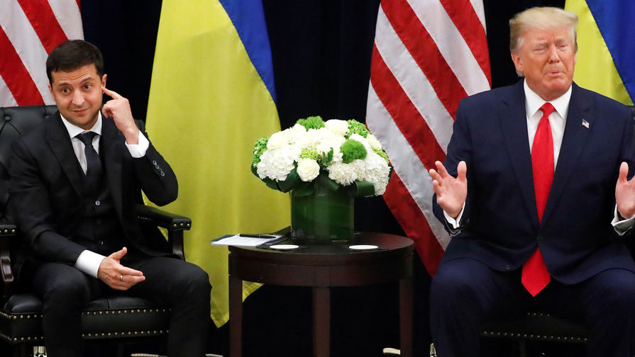 Президент Украины Владимир Зеленский и президент США Дональд Трамп во время встречи, 25 сентября 2019 года