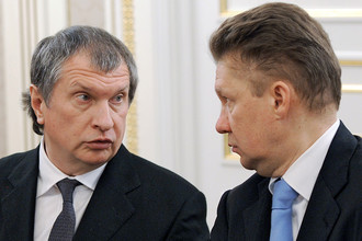 Президент «Роснефти» Игорь Сечин и председатель правления ОАО «Газпром» Алексей Миллер