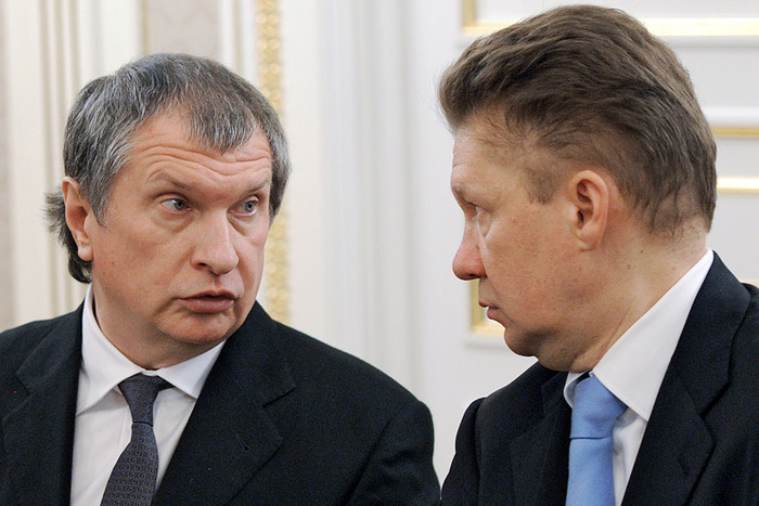 Президент «Роснефти» Игорь Сечин и председатель правления ОАО «Газпром» Алексей Миллер 