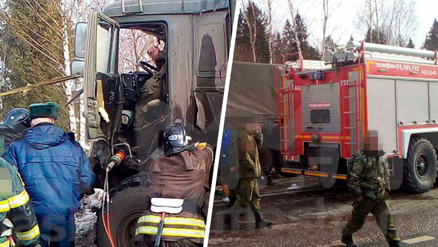 Mash: два грузовика Минобороны попали в аварию на трассе М9 Балтия, один человек пострадал