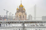 Вид на Спасо-Преображенский кафедральный собор во Владивостоке, 20 ноября 2020 года