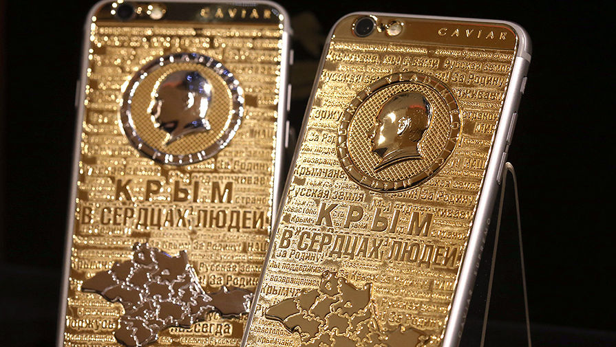 Корпус телефона iPhone 6s Crimea Edition, изготовленный ювелирным брендом Caviar в&nbsp;честь годовщины воссоединения Крыма с&nbsp;Россией