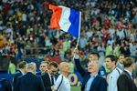 Главный тренер сборной Франции Дидье Дешам на церемонии награждения победителей чемпионата мира по футболу.