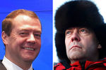Дмитрий Медведев 24 марта (слева) и 29 марта (справа) 