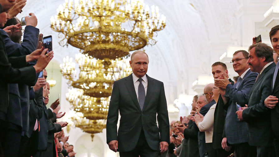 Президент России Владимир Путин во время церемонии инаугурации в Кремле, 7 мая 2018 года