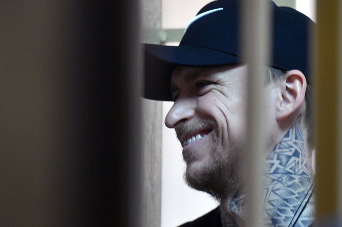 Футболист Павел Мамаев во время заседания Пресненского районного суда Москвы, 9 апреля 2019 года