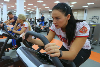 Мария Комиссарова во время подготовки к зимним Олимпийским играм в Сочи