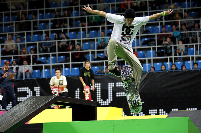 Участник чемпионата World Cup Skateboarding в Москве