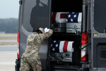 Церемония прощания с тремя военнослужащими США, погибшими в результате удара беспилотника по территории Иордании, 2 февраля 2024 года