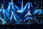 Рок-группа «Бригада С» выступает на вручении музыкальной премии «Чартова дюжина» в концертном зале Crocus City Hall в Москве