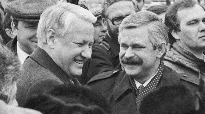 Президент России Борис Ельцин и вице-президент Александр Руцкой, 1992 год. Фото: ТАСС