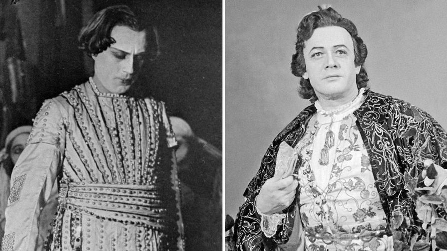 Иван Козловский в опере Рихарда Вагнера «Лоэнгрин» в 1932 году и Сергей Лемешев в роли Ромео в опере «Ромео и Джульетта» в 1951 году, коллаж «Газеты.Ru»