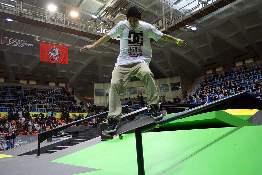 Участник чемпионата World Cup Skateboarding в Москве