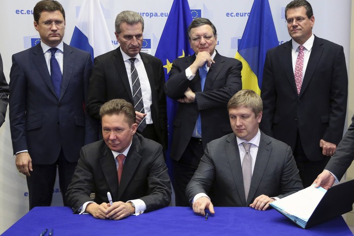 Подписание газового контракта между Россией, Украиной и ЕС