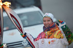 Телеведущая Татьяна Лазарева (признана в РФ иностранным агентом) во время эстафеты Олимпийского огня в Новосибирске, 2013 год