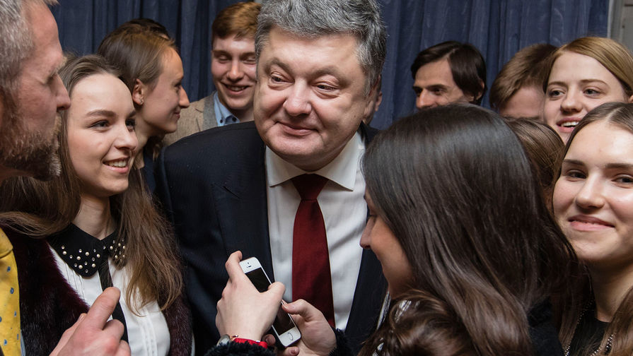 Президент Украины Петр Порошенко во время встречи в Берлине с украинскими студентами, январь 2017 года
