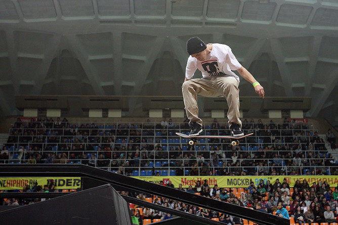 Участник чемпионата World Cup Skateboarding в Москве