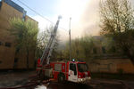 Во время ликвидации пожара в здании в Лубянском проезде.