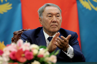 Президент Казахстана Нурсултан Назарбаев во время церемонии в Пекине, 2015 год