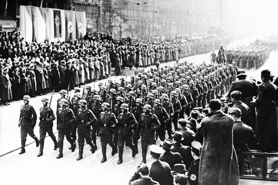 Немецкие войска в Праге, 1939 год