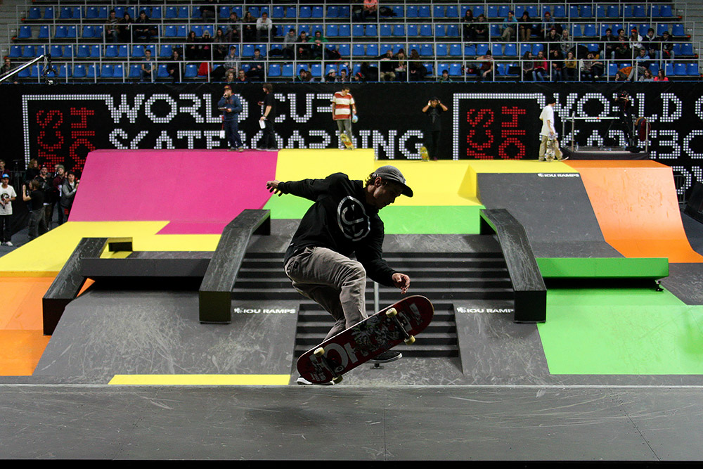 Участник чемпионата World Cup Skateboarding в Москве