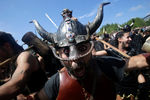 Участник фестиваля викингов в городе Катойра на севере Испании