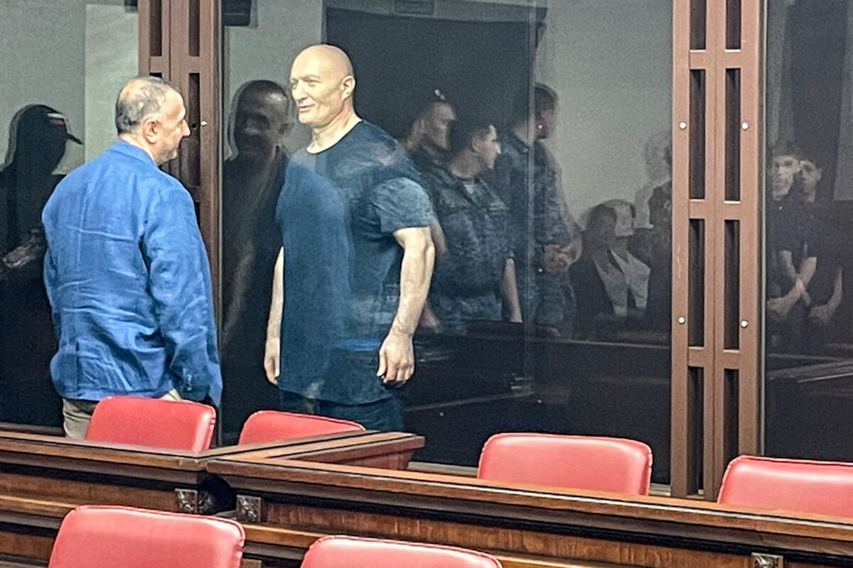 Криминальный авторитет Аслан Гагиев по прозвищу Джако во время оглашения приговора в Южном окружном военном суде, 14 сентября 2023 года
