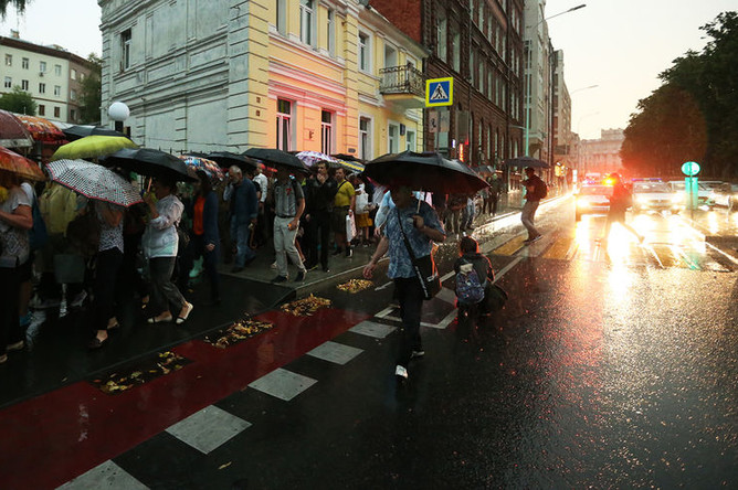 Во время «Марша матерей» в Москве. 15 августа 2018 года
