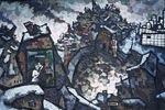 Картина Оскара Рабина «Бани» (1966) в Государственной Третьяковской галерее в рамках проекта «Потерянные шедевры русского искусства из частных американских коллекций», 2007 год