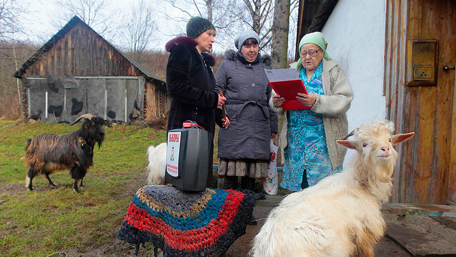 Жительница деревни Клюкино во время парламентских выборов в России, 4 декабря 2011 года