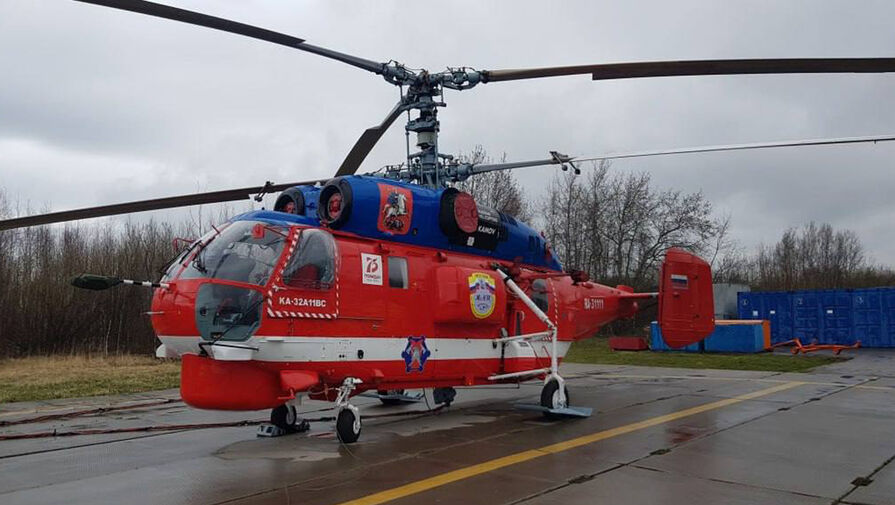 В Москве подожгли вертолет