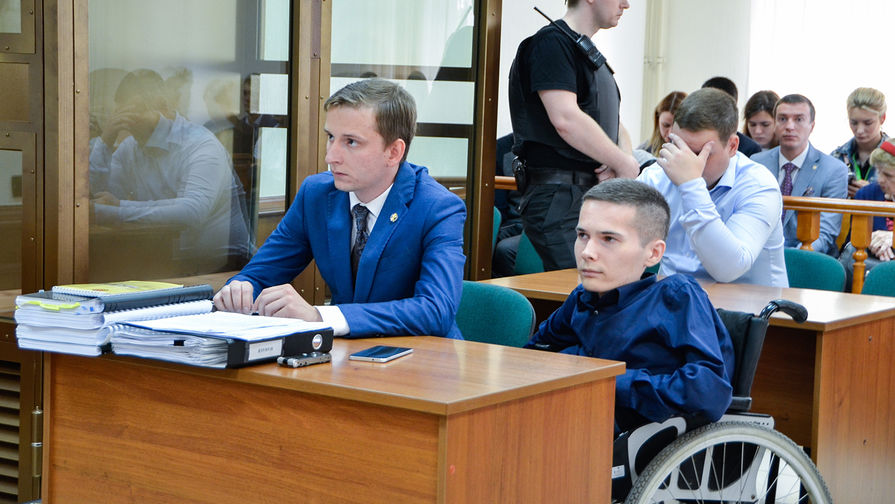 Инвалид-колясочник Антон Мамаев во время слушания по&nbsp;проверке законности приговора в&nbsp;Мосгорсуде, 3&nbsp;августа 2017&nbsp;года