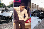 Последствия ДТП на Кутузовском проспекте и фотография из профиля пользователя rah005 в инстаграме, коллаж «Газеты.Ru»