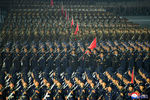 Вооруженные силы КНДР на параде в честь празднования 73-й годовщины основания республики на площади Ким Ир Сена в Пхеньяне, 2021 год