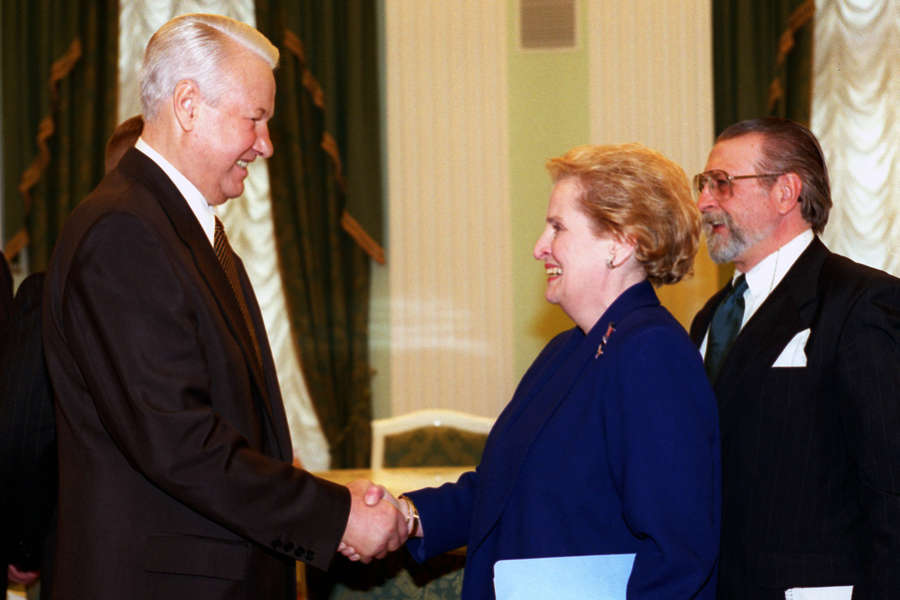 Президент России Борис Ельцин и госсекретарь США Мадлен Олбрайт, 1997&nbsp;год