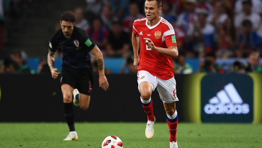 Денис Черышев (Россия) в матче 1/4 финала чемпионата мира по футболу между сборными России и Хорватии.