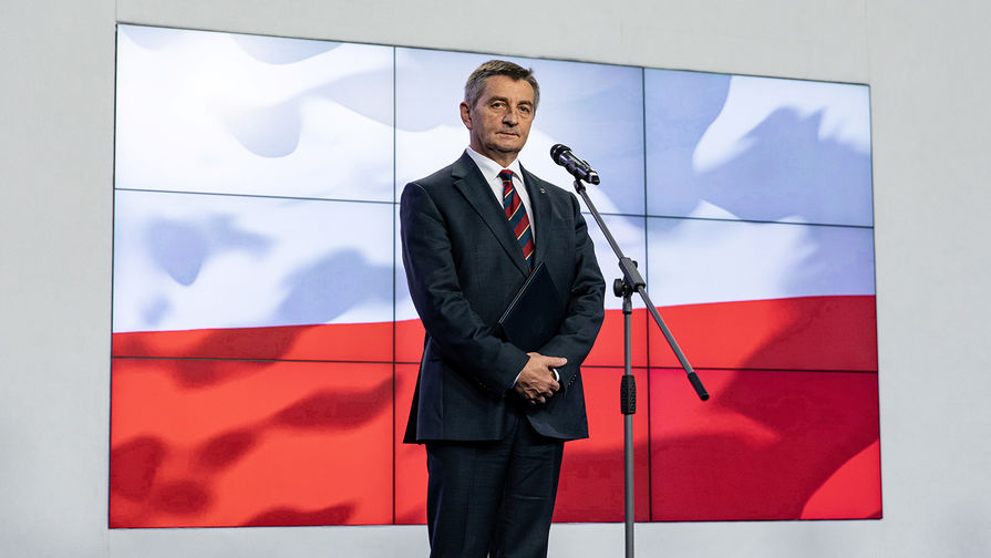 Спикер парламента Польши Марек Кухчиньский во время пресс-конференции в Варшаве, 8 августа 2019 года
