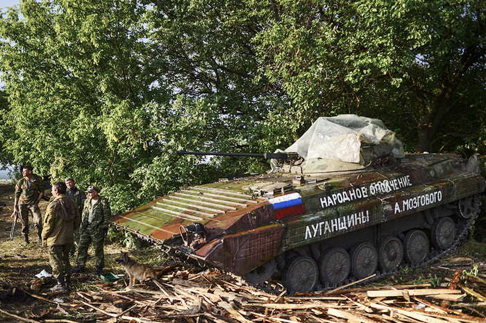 Бойцы батальона &laquo;Призрак&raquo; народного ополчения Луганска на&nbsp;линии фронта неподалеку от Лисичанска