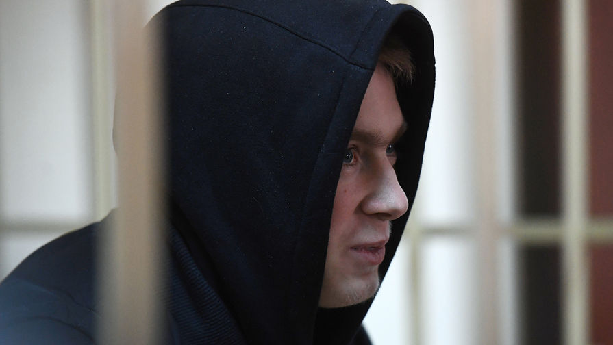 Брат футболиста Александра Кокорина Кирилл Кокорин на заседании Пресненского районного суда Москвы, 3 апреля 2019 года