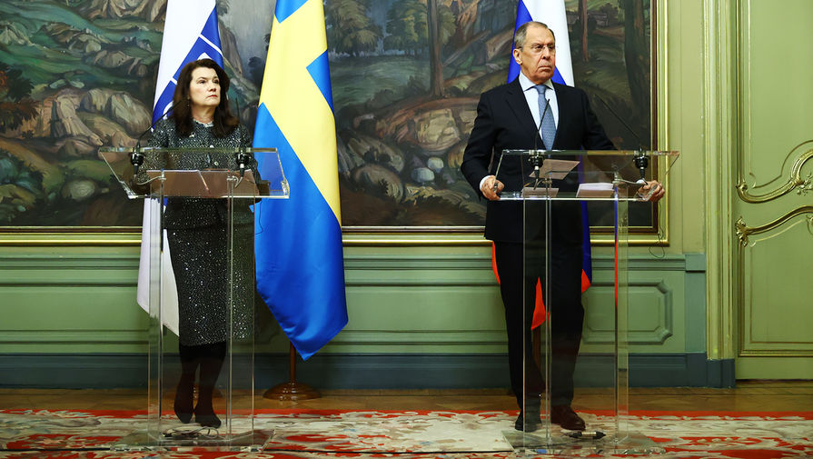 Министр иностранных дел Швеции, председатель ОБСЕ Анн Линде и глава МИД РФ Сергей Лавров во встречи в Москве, 2 февраля 2021 года
