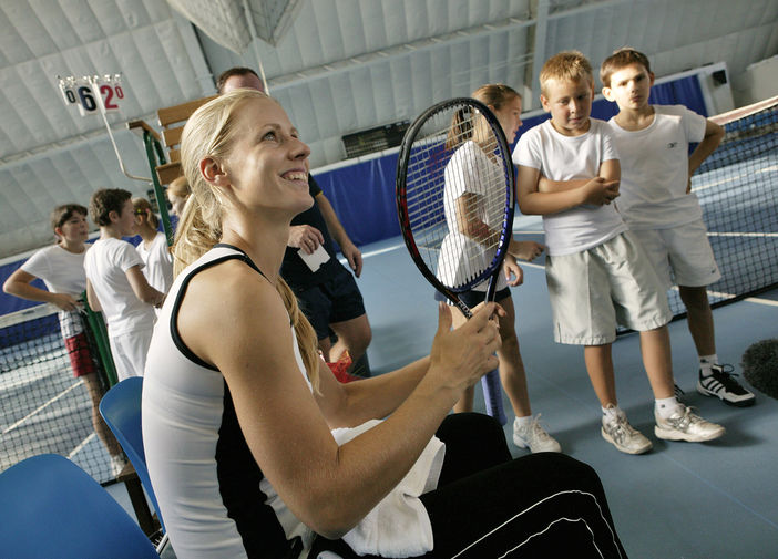 Елена Дементьева проводит мастер-класс по&nbsp;теннису