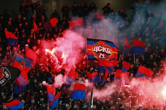 Болельщики ЦСКА на матче 18-го тура РФПЛ