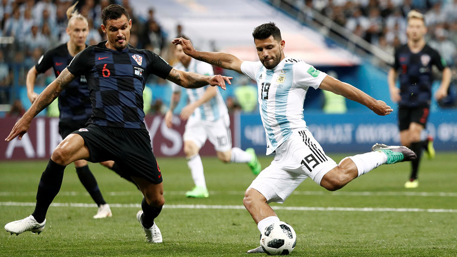 Во время матча группового этапа чемпионата мира по футболу между сборными Аргентины и Хорватии на стадионе в Нижнем Новгороде, 21 июня 2018 года