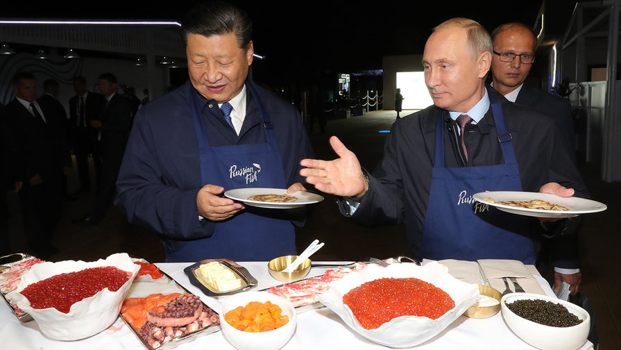 Президент РФ Владимир Путин и председатель КНР Си Цзиньпин, 11 сентября 2018 года