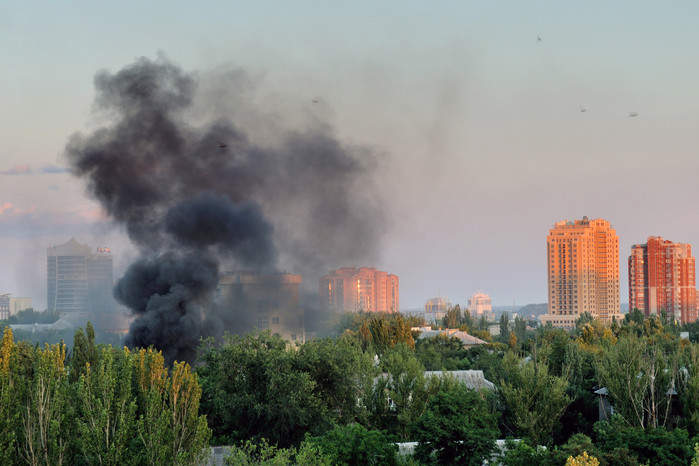 Донецк после обстрела, 18&nbsp;июля 2015&nbsp;года