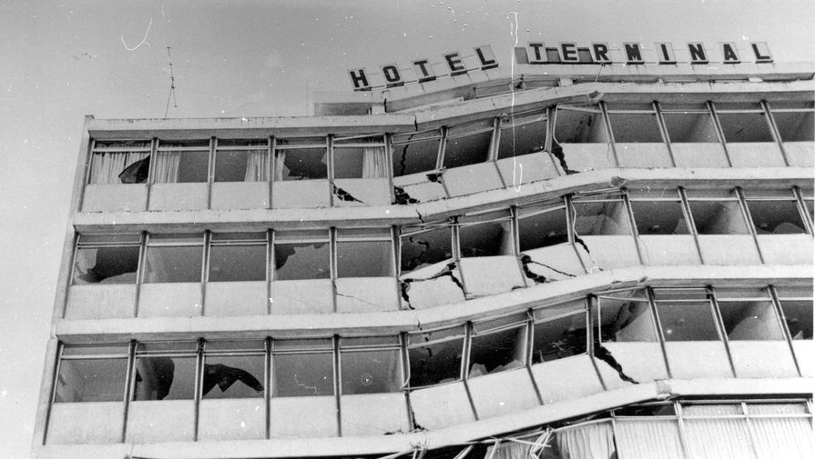 Отель Terminal в Гватемале после землетрясения, февраль 1976 года