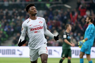 Игрок «Спартака» Зе Луиш радуется забитому голу в матче 17-го тура чемпионата России по футболу среди клубов Премьер-лиги между ФК «Краснодар» (Краснодар) и ФК «Спартак» (Москва).