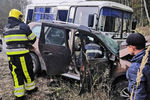 На месте смертельной аварии с участием легкового автомобиля и автобуса на трассе «Владимир – Гусь-Хрустальный – Тума», 21 сентября 2020 года