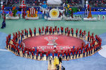 Церемония закрытия Кубка конфедераций – 2017 в России завершилась выносом огромного полотна с названием турнира в центр стадиона «Санкт-Петербург»