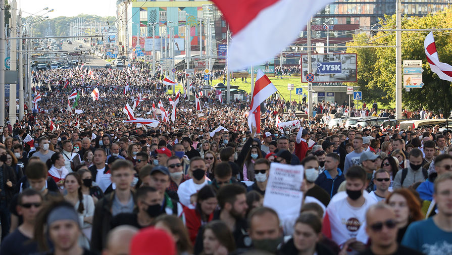 Участники масштабной акции протеста в&nbsp;Минске, 20 сентября 2020 года